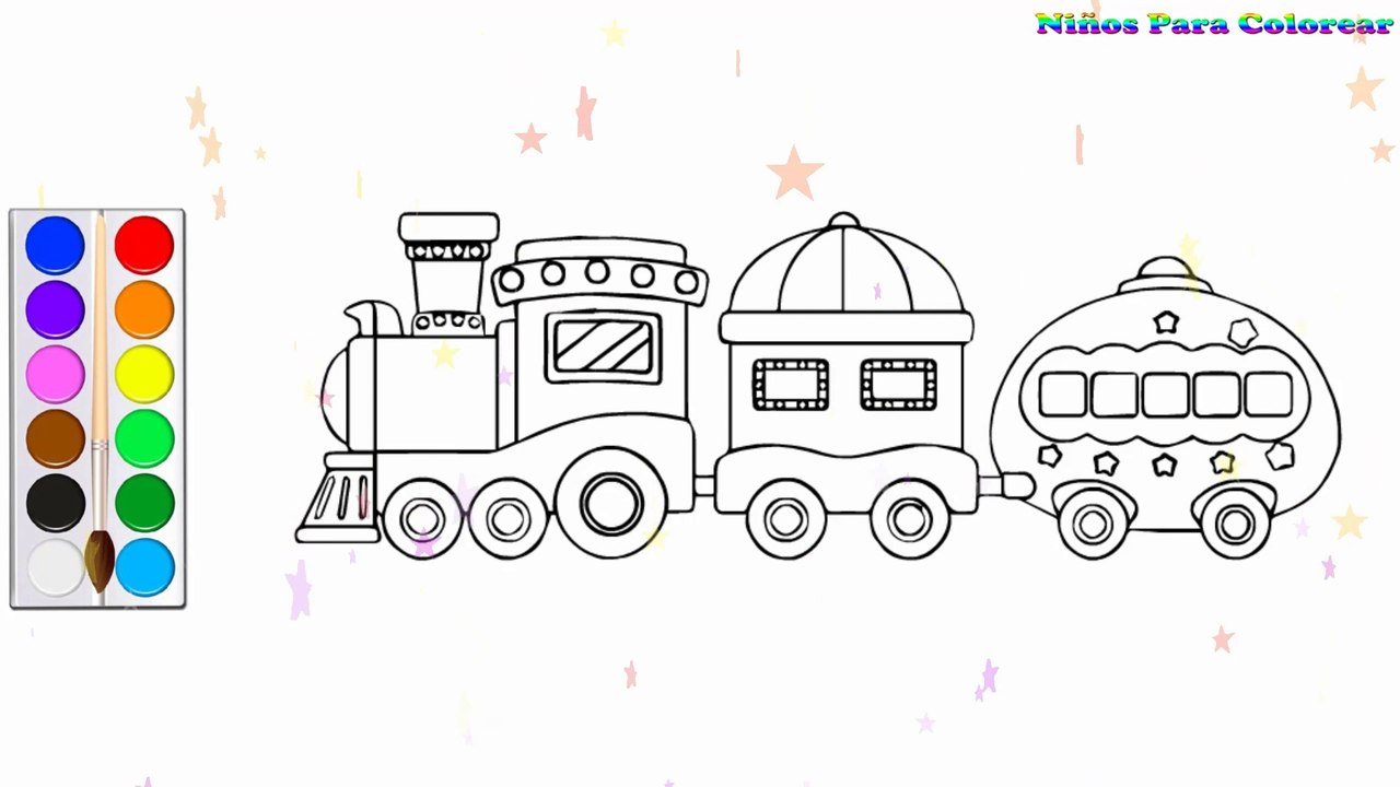 Coloration Train de dessin animé | Peindre pour les jeunes enfants et dessiner pour les enfants