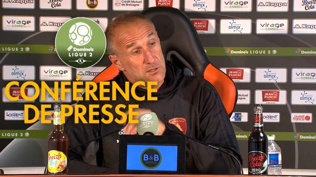 Conférence de presse FC Lorient - Rodez Aveyron Football (2-1) : Christophe PELISSIER (FCL) - Laurent PEYRELADE (RAF) - 2019/2020