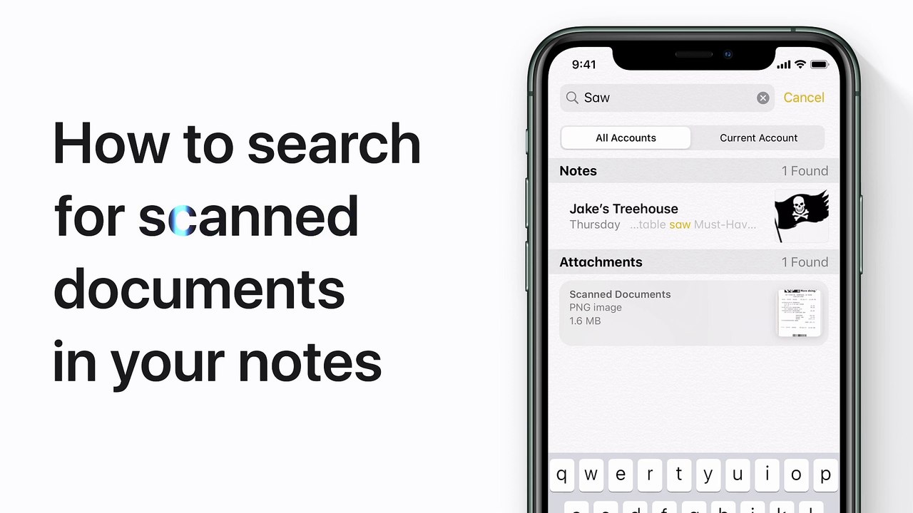 How to search inside scanned documents in Notes for iPhone or iPod touch – Apple Support