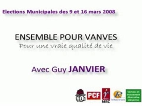 Liste Ensemble Pour Vanves menée par Guy Janvier