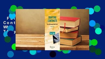 Full version  Drafting Contracts: How and Why Lawyers Do What They Do  Review