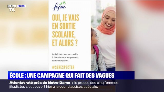 Cette affiche de campagne de la FCPE montrant une femme voilée fait polémique à Marseille