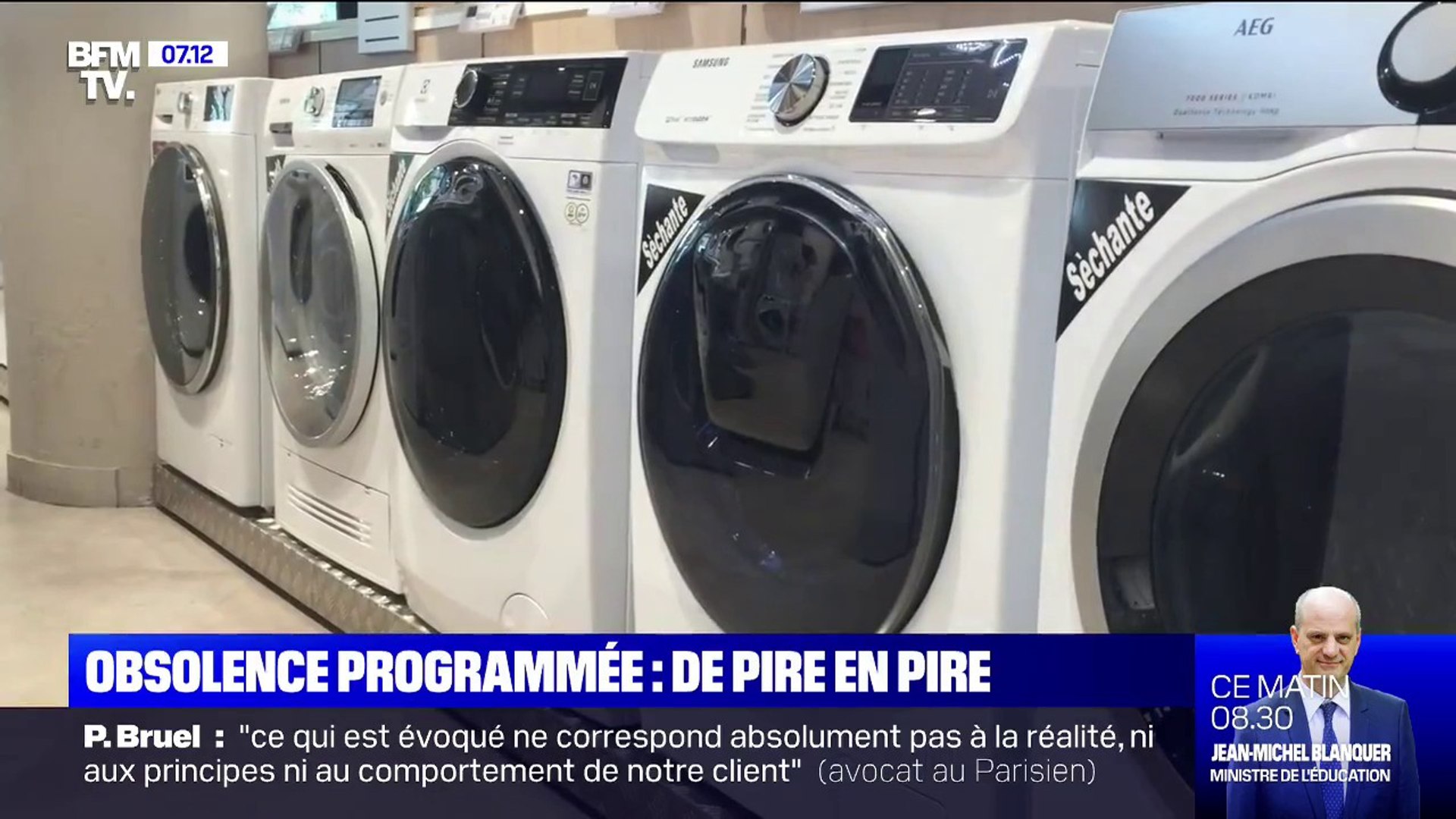 Le rapport d'une association fait état d'une inquiétante obsolescence  programmée des lave-linge - Vidéo Dailymotion