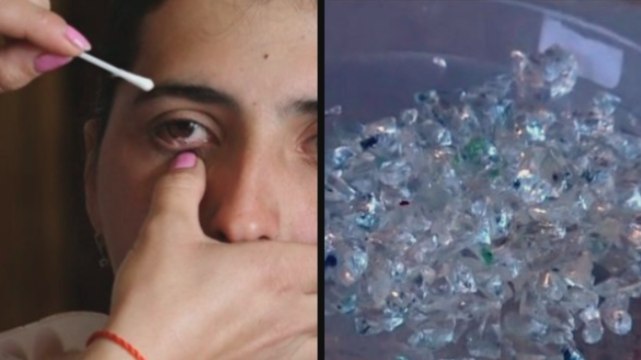 Cette jeune femme pleure des larmes de cristal