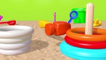 Learn Colors with Stacking Rings and Toy Hammer Sand Playground Pretend Play for Kids Children