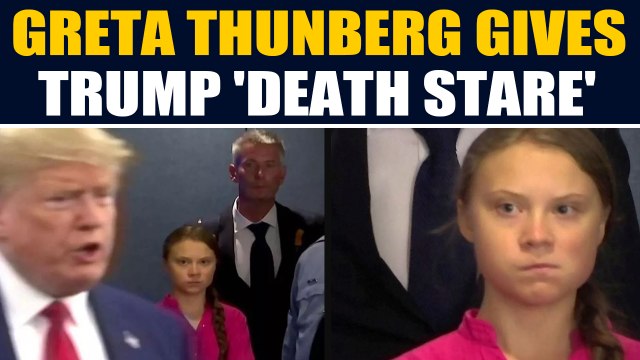 Greta Thunberg gives Donald Trump a 'death stare' after her fiery speech, video goes viral
