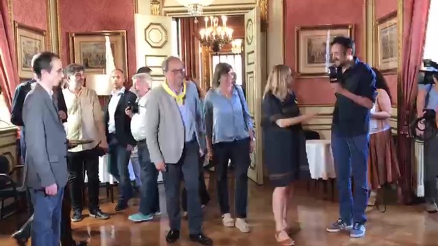 Quim Torra y Jaume Collboni en el Ayuntamiento de Barcelona por La Mercè