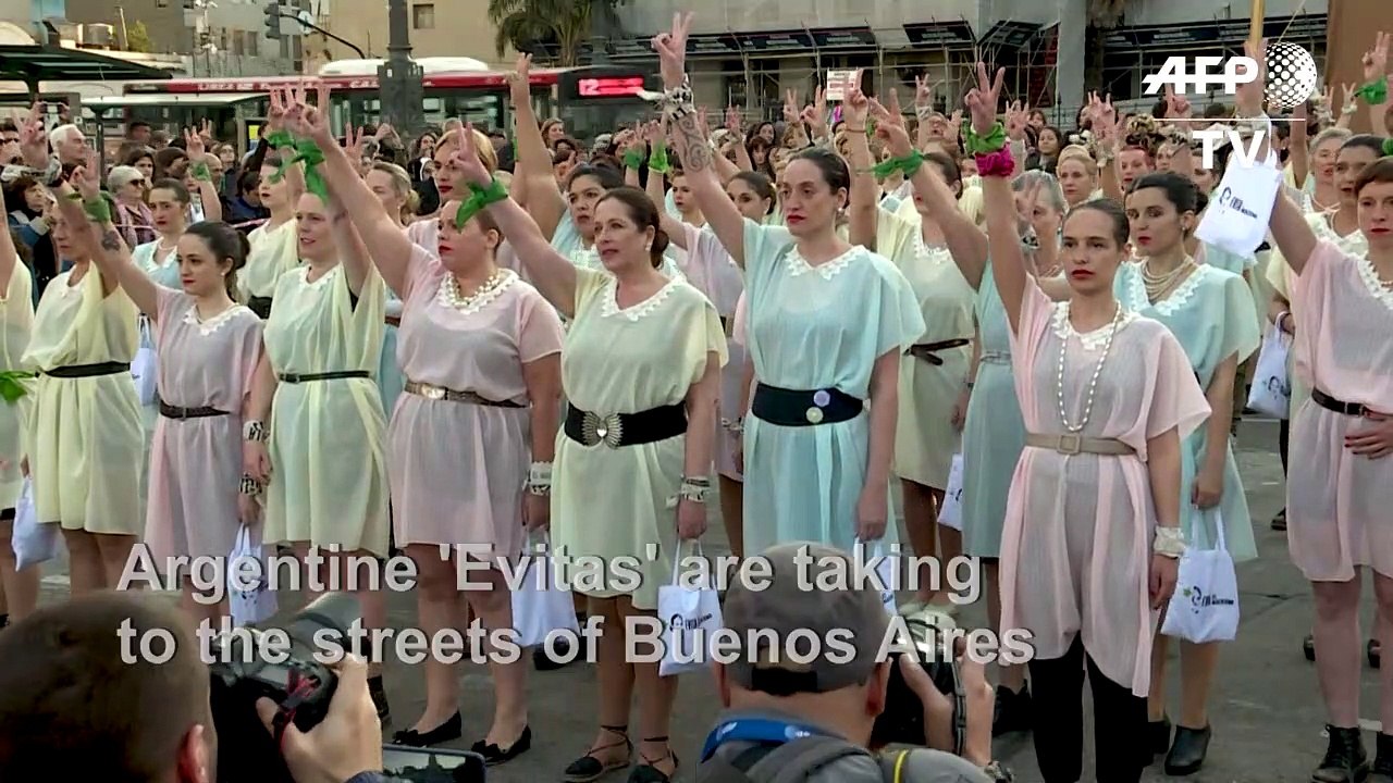 Anti-Macri 'Evitas' take to the streets of Buenos Aires