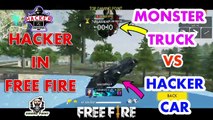 MONSTER TRUCK VS HACKER CAR (HACKER IN FREE FIRE ) || TOP GAMING POINT || TgpYT