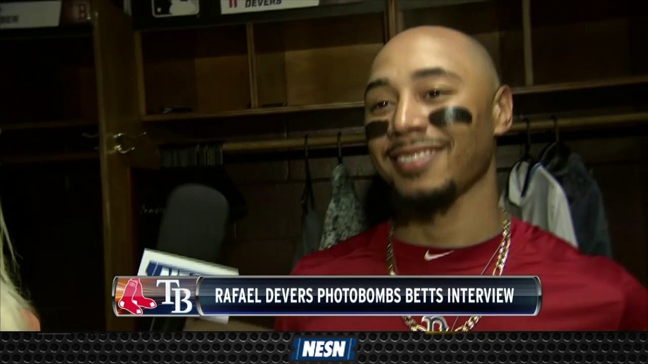 Rafael Devers Videobombs Mookie Betts Interview