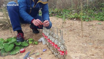 Man fills Coca-Cola bottles with 50,000 matches and sets them alight