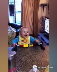 Cute Baby Laughing In Daddy Sneeze - Funny Baby Videos