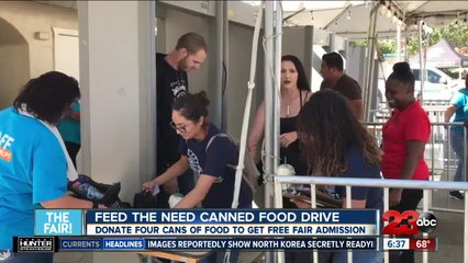 Donate four or more non-expired canned food items and get free admission to the fair