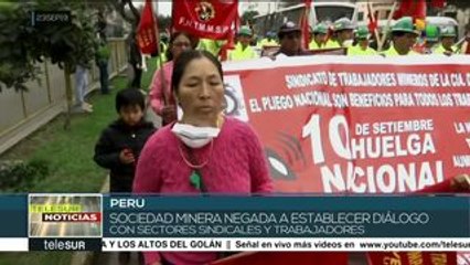 Perú: persisten protestas y paros en sector minero del país