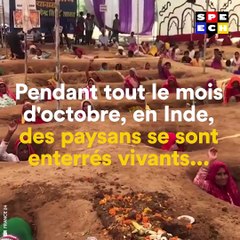 Paysans indiens enterrés