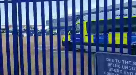 Police arriving at Fratton Park