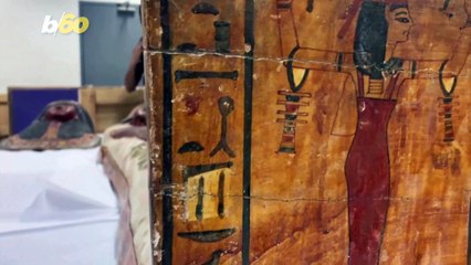 Скачать видео: Mummies On The Move! Egyptian Archaeologists Restore & Care For Mummies Moving To New Display!