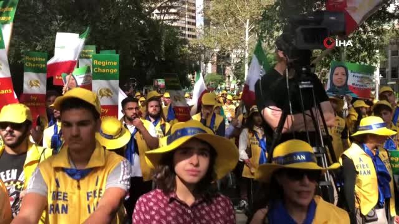 - BM binası önünde Ruhani karşıtı protesto- İran Cumhurbaşkanı Ruhani ABD'de protesto edildi