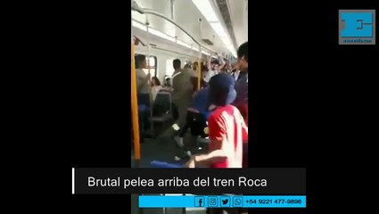 Brutal pelea arriba del tren Roca