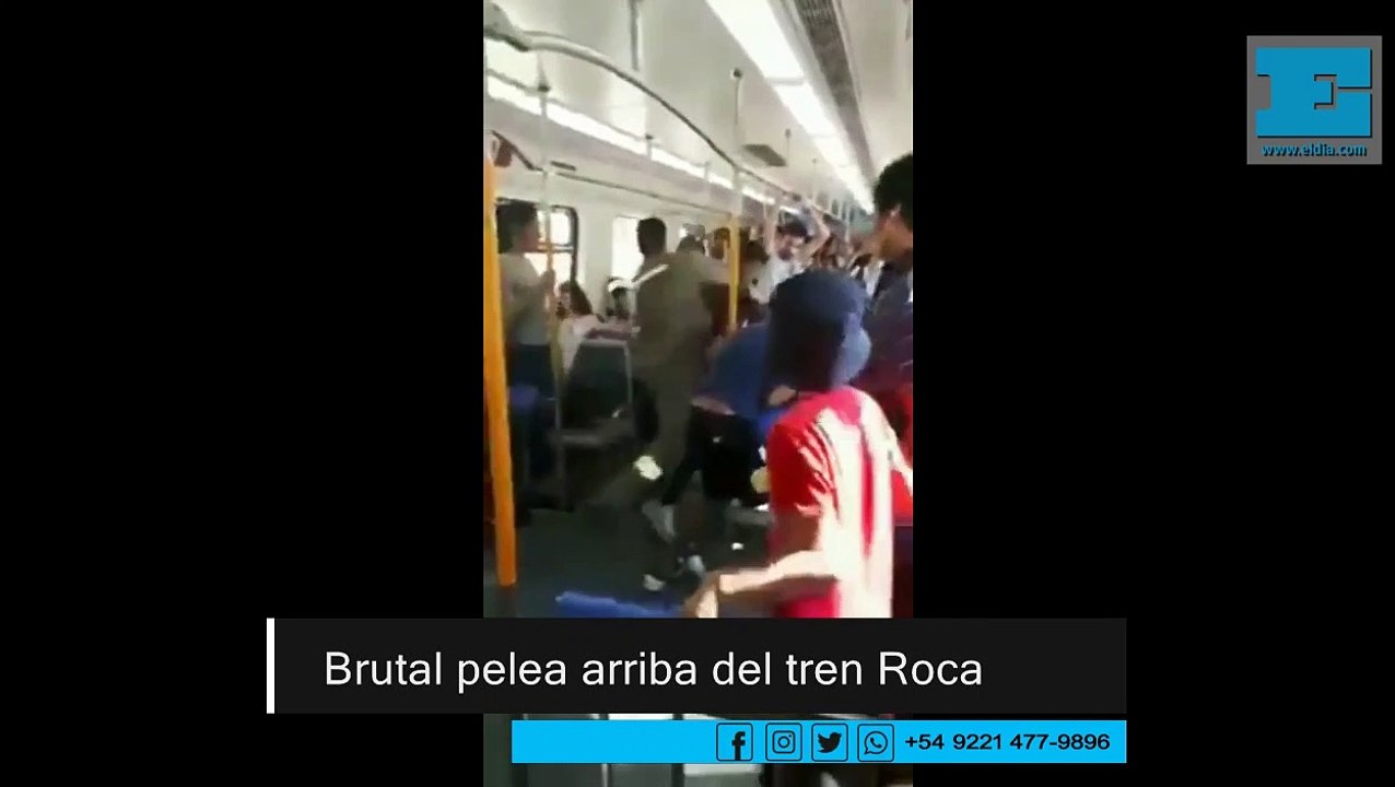 Brutal pelea arriba del tren Roca