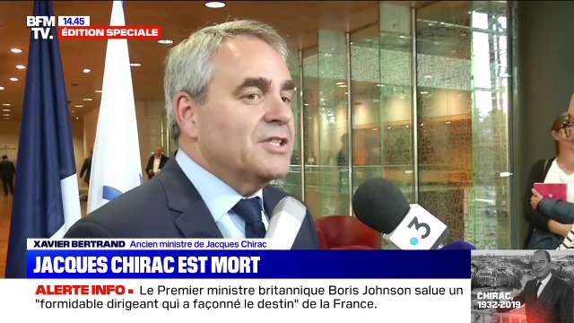 C'est l'un des derniers géants de la politique française Xavier Bertrand, ministre de Jacques Chirac, réagit à la mort de l'ancien Président