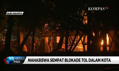 Demo Mahasiswa di DPR, Massa Bakar Pos Polisi Slipi