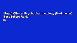 [Read] Clinical Psychopharmacology (Medmaster)  Best Sellers Rank : #5