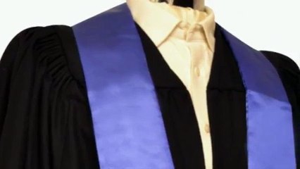 Luxury Fully Fluted Gown Black With Royal Blue Stole