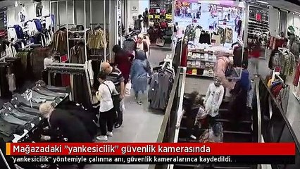 Mağazadaki "yankesicilik" güvenlik kamerasında