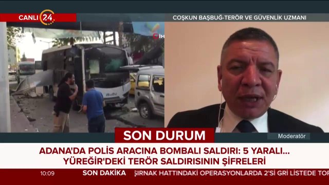 Adana'da polis aracına bombalı saldırı