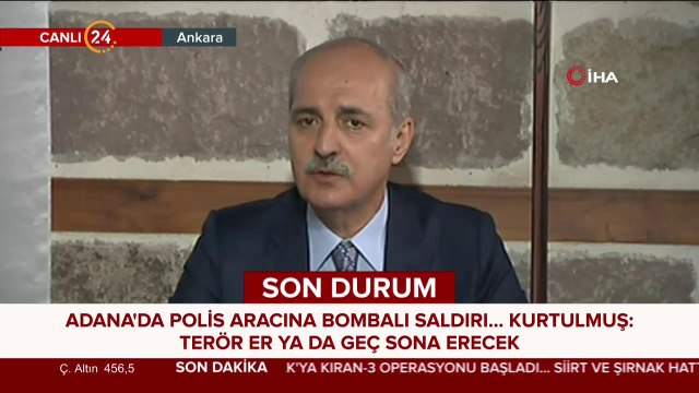 Adana'da polis aracına bombalı saldırı