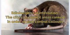 Rat infestation - Edinburgh's 17 council areas ranked in order of pest control pest callouts