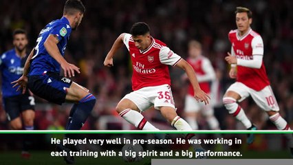 Emery hails 'perfect' performance from Arsenal teenager Martinelli