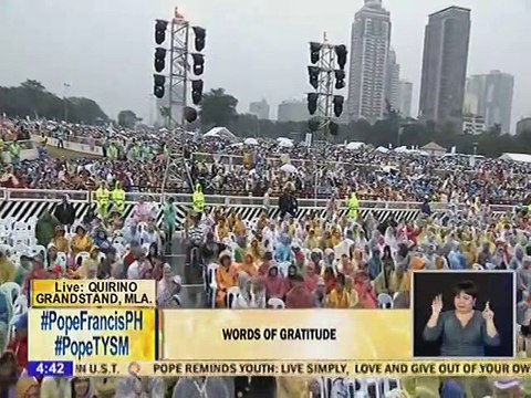 Cardinal Tagle's Word of Gratitude to Pope Francis