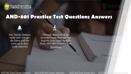 Latest AND-801 Practice Test Dumps