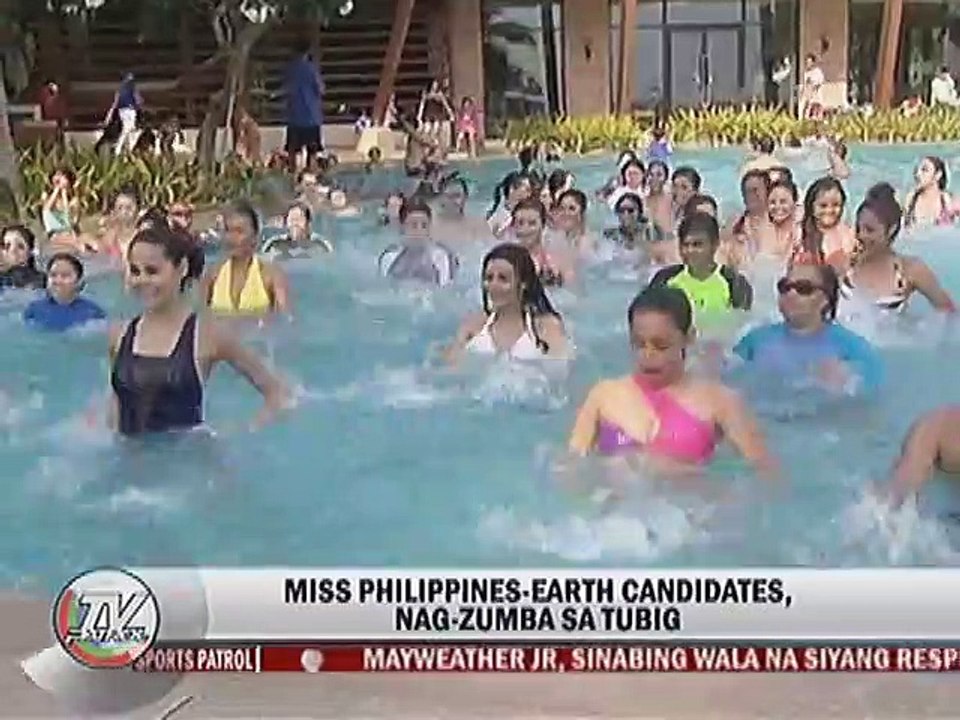 Miss Philippines-Earth candidates, nagzumba sa tubig