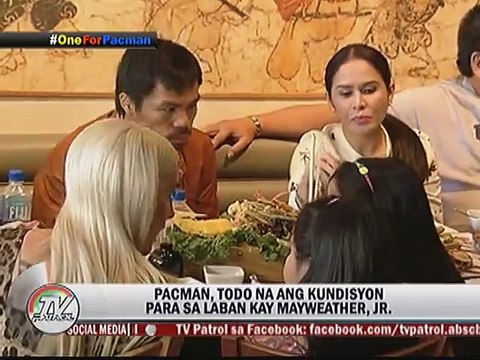 Pacman, todo na ang kundisyon para sa laban kay Mayweather, Jr.