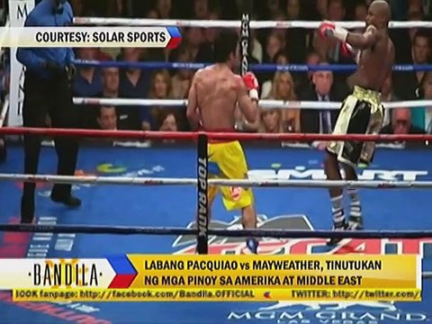 Labang Pacquiao VS Mayweather, tinutukan ng mga Pinoy sa Amerika at Middle East