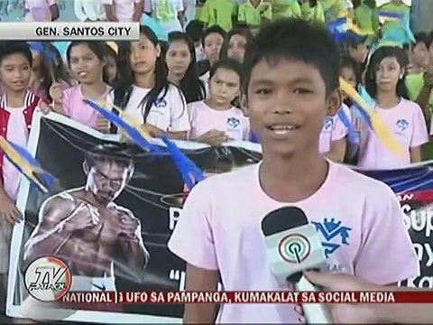 Mga scholar ni Pacquiao, nagpakita ng suporta sa kanilang idolo