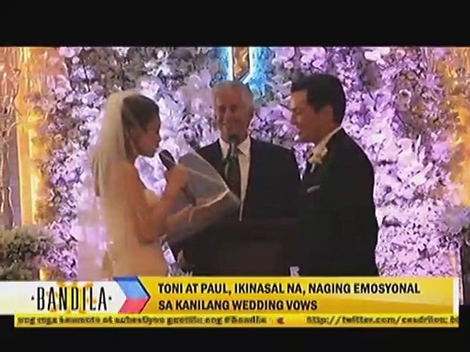 Toni at Paul, ikinasal na, naging emosyonal sa kanilang wedding vows
