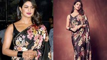 Priyanka Chopra promotes The Sky is Pink in saree, black bangles & mangalsutra | FilmiBeat