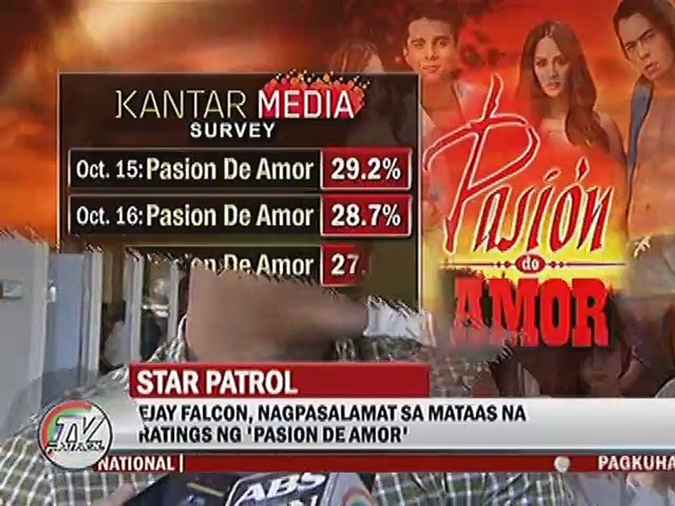 Ejay Falcon, nagpapasalamat sa mataas na ratings ng ""Pasion De Amor""