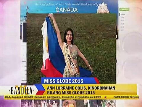 Ann Lorraine Colis, kinoronahan bilang Miss Globe 2015