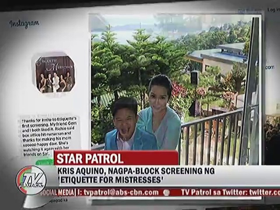 Kris Aquino, nagpa-block screening ng ""Etiquette For Mistresses""