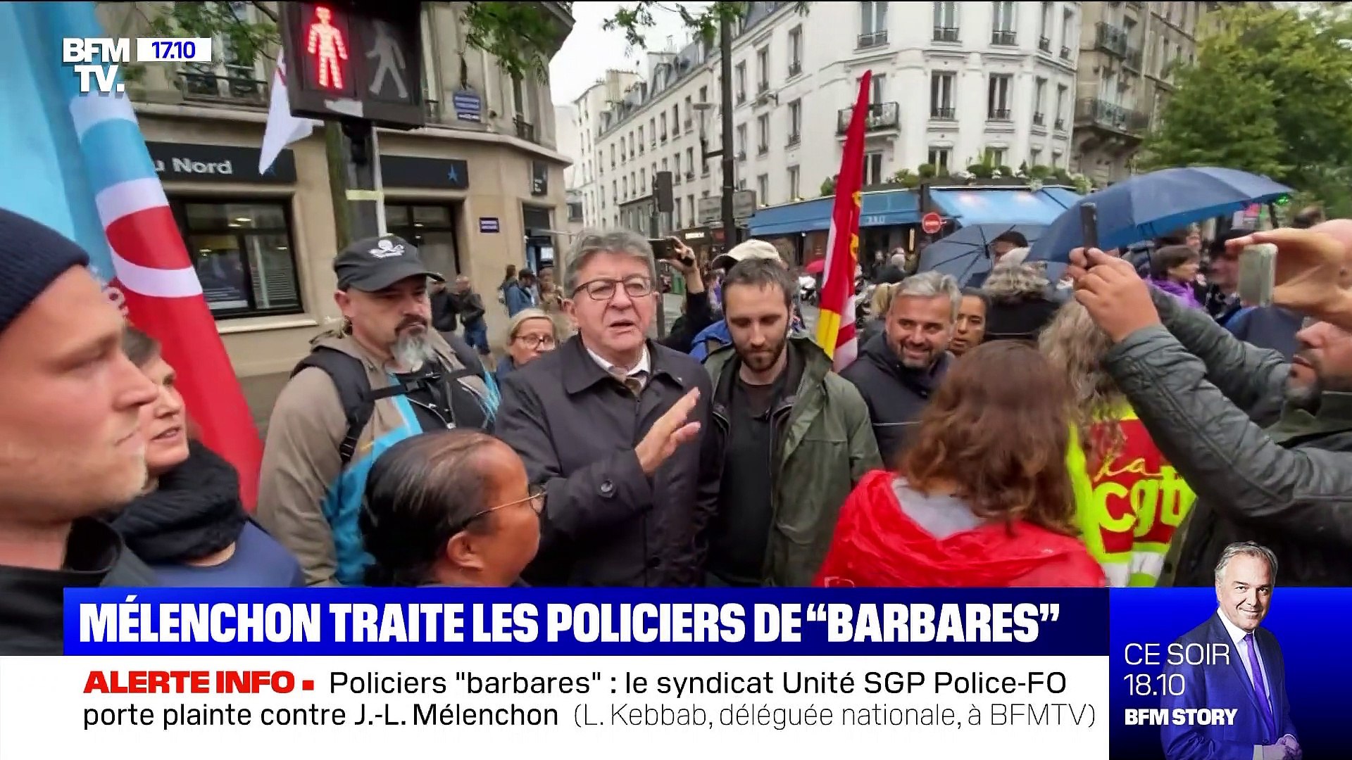 Jean-Luc Mélenchon traite les policiers de "barbares" - 25/09 - Vidéo  Dailymotion