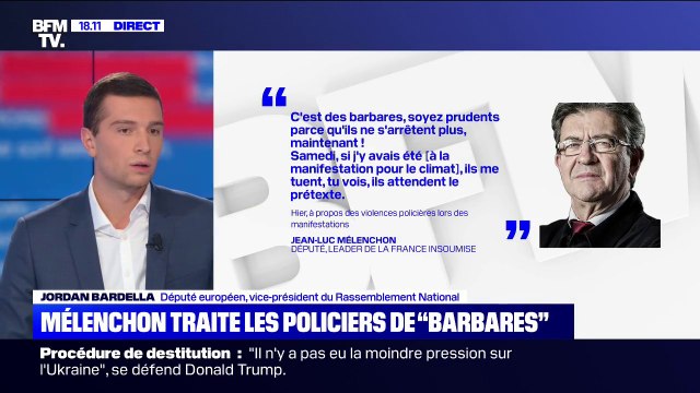 Policiers barbares : pour Jordan Bardella (RN), la haine habituelle anti-flics de l'extrême gauche est ressortie