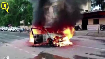Man  fires gun and torches a car before police station in Mathura