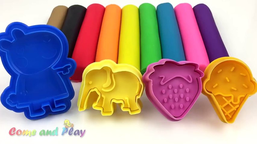 Learn Colors with 8 Color Play Doh Modelling Clay and Cookie Molds I  Surprise Toys Yowie 