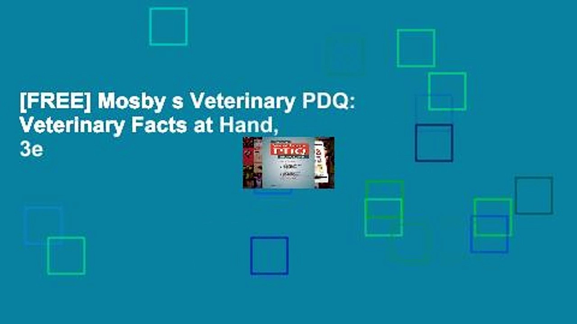 ⁣[FREE] Mosby s Veterinary PDQ: Veterinary Facts at Hand, 3e