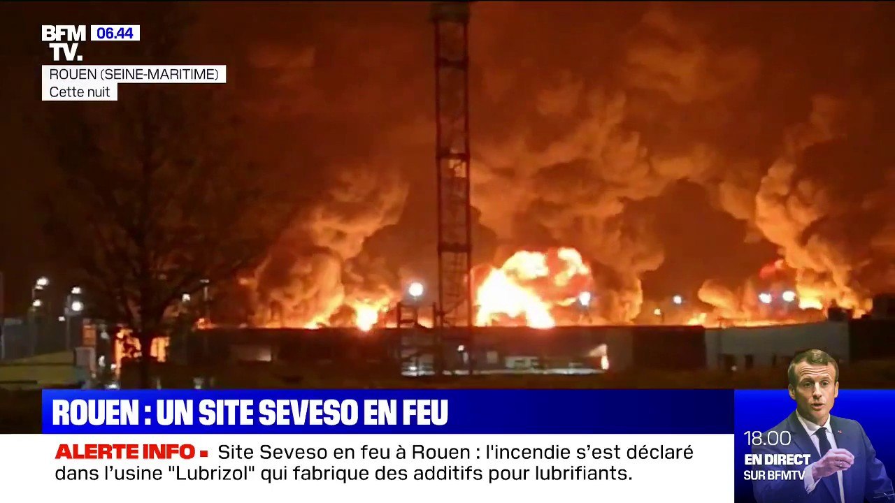Incendie dans une usine classée Seveso à Rouen: le préfet affirme "qu'il n'y a pas de toxicité aiguë" sur les premiers relevés